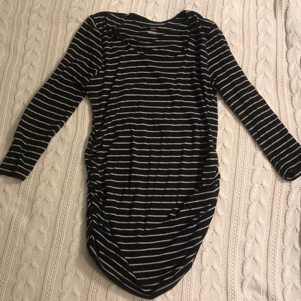 A Pea In the Pod striped maternity ruched top S
